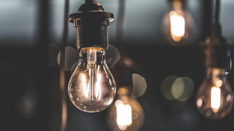 A photograph of a lightbulb.