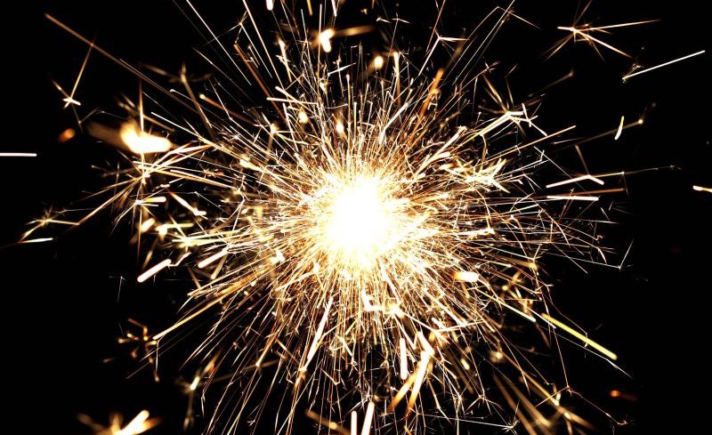 A photograph of a sparkler.